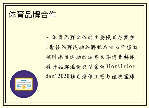 体育品牌合作